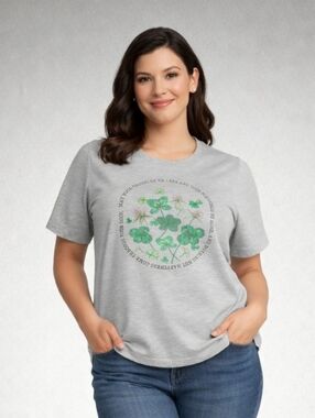 Celebrate It Heather Gray Tee with Green Shamrock Circle